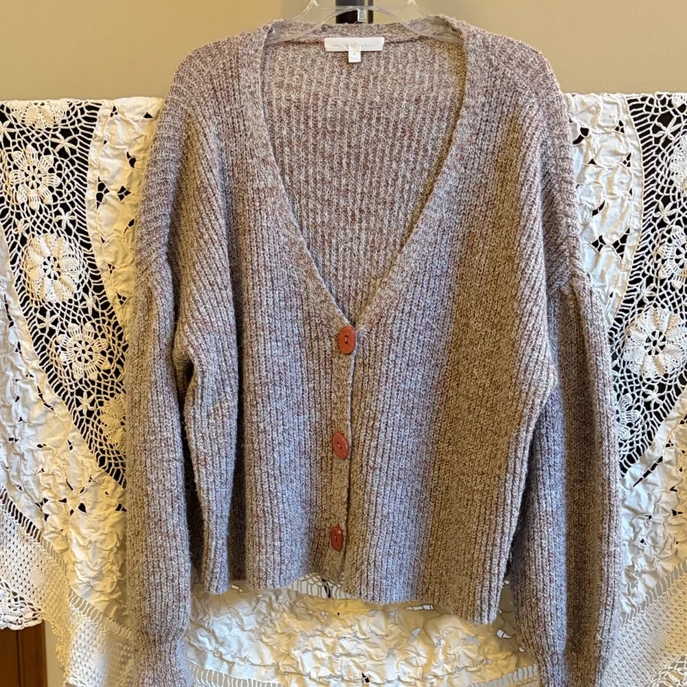 Adyson Parker Cozy V-Neck Button-Up Sweater Size XL